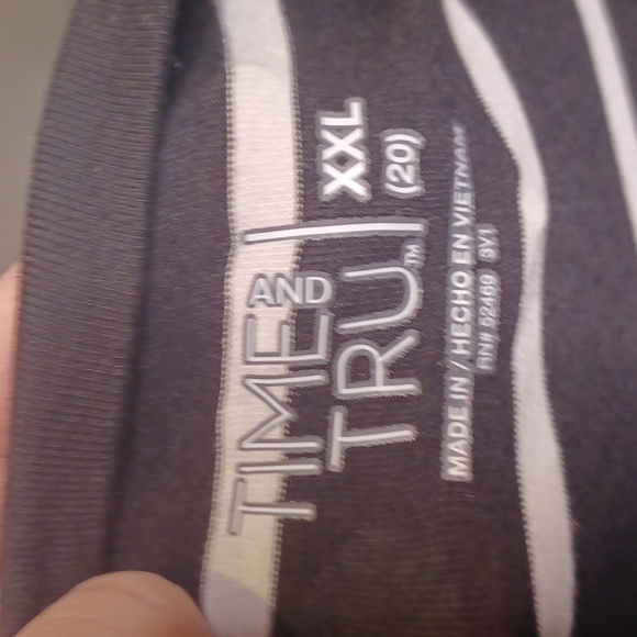 Time and Tru Black and White Striped Midi Dress - Picture 2 of 3